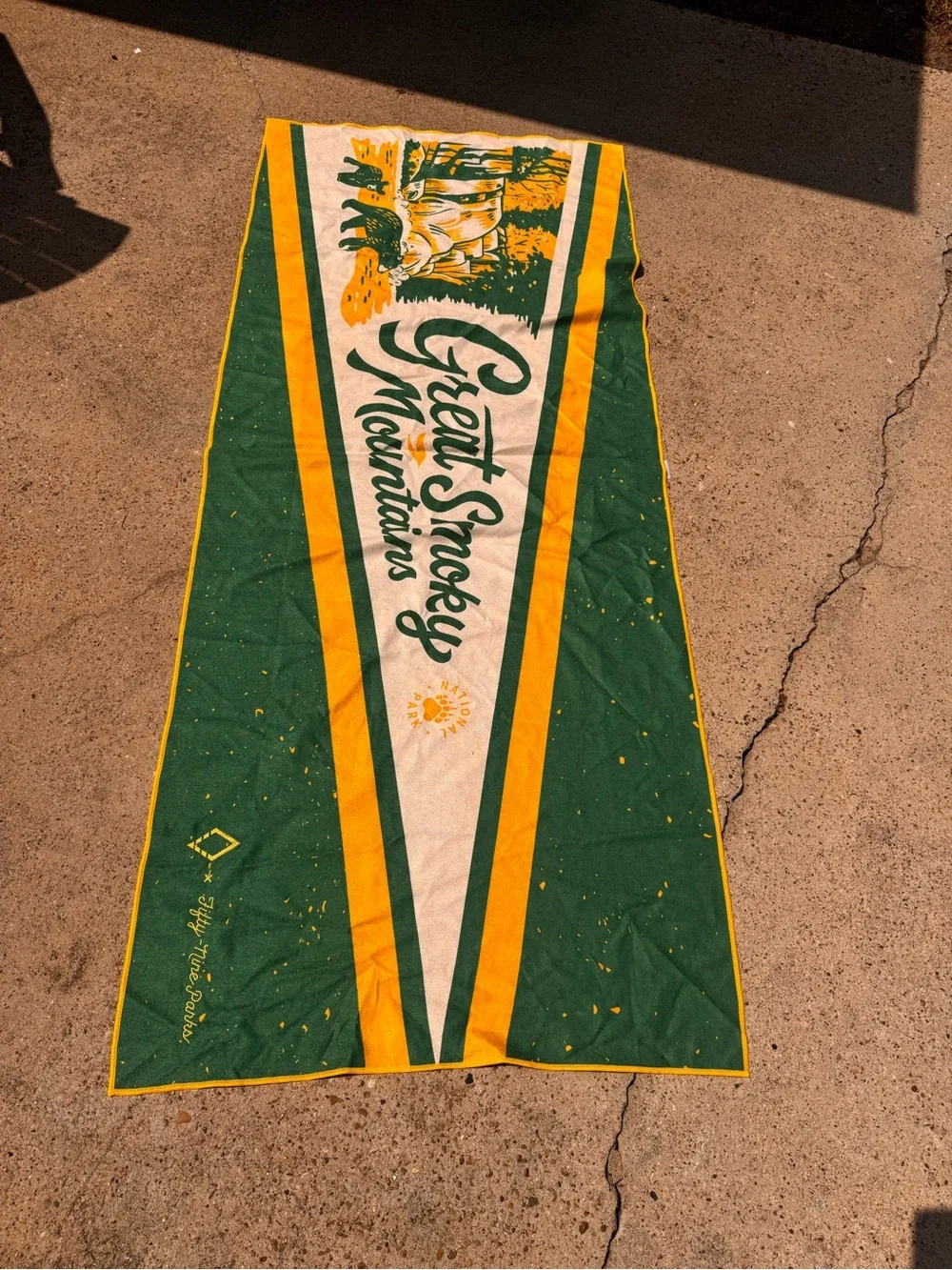 Nomadic Traders Green, Yellow, Cream Great Smoky Mountains Beach Towel